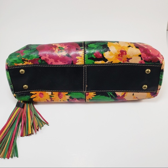 Patricia Nash Ferrara Frame Italian Leather Satchel Vintage inspired Bag Flowers - Picture 5 of 14